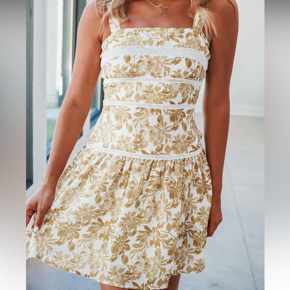 Yellow and White Floral Sun Dress